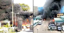 Fire guts mart, hotel, police station in Lagos
