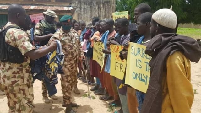 Over 16,000 terrorists, families surrender to Nigerian troops in one year, military reports success