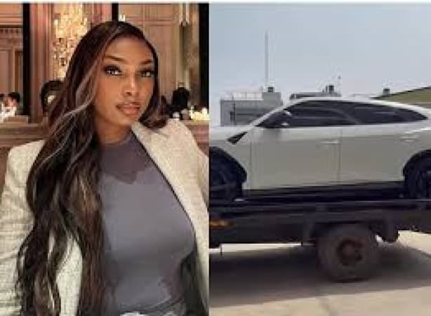 Sophia Egbueje unveils Lamborghini amid drama with Burna Boy