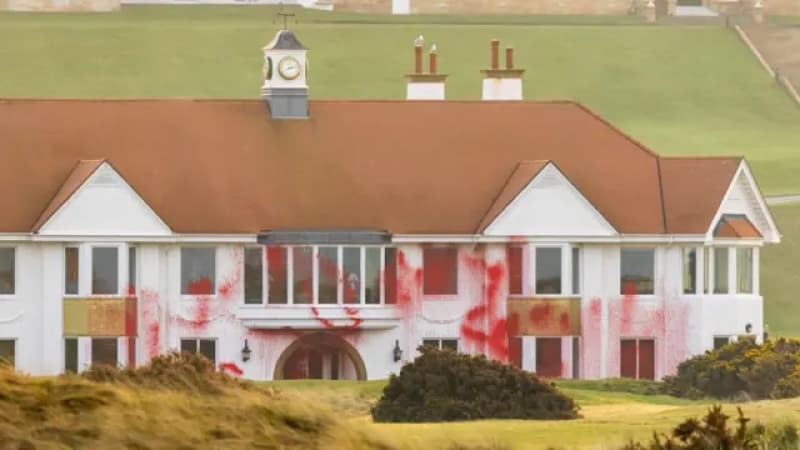 Trump Turnberry vandalised by pro-Palestine group