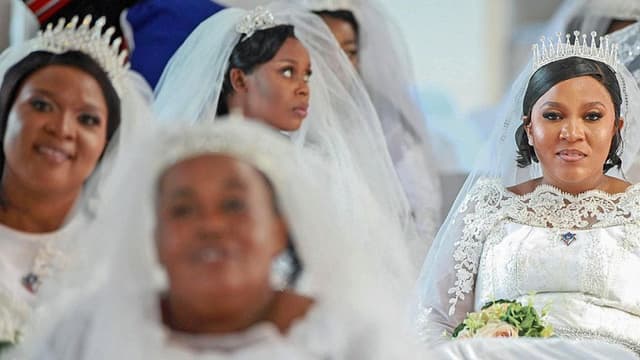 Polygamy and pageantry on display at a mass wedding in South Africa