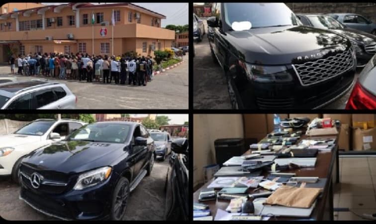 EFCC launches mass arrest of suspected internet fraudsters in Lagos; detains 120, seizes luxury cars
