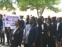 Kyari: Protesters storm US embassy in Abuja, demand visa ban on ex-NNPC boss