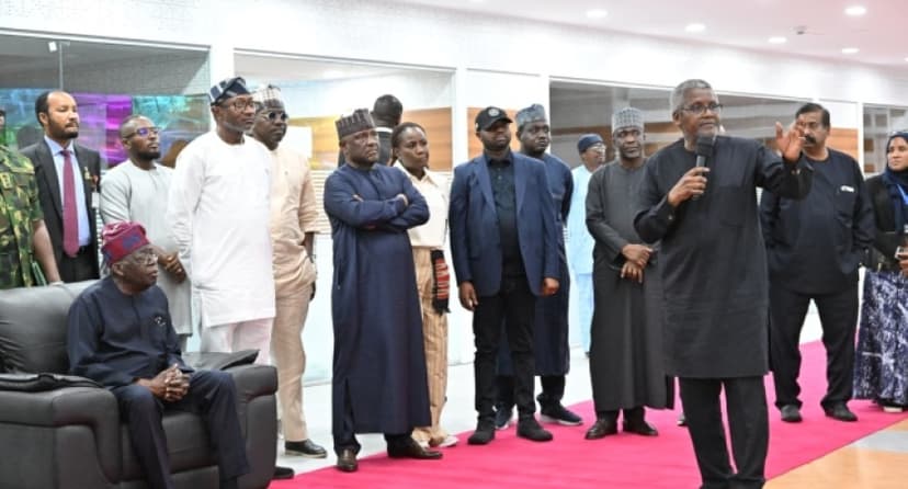 Tinubu visits ‘massive’ Dangote Refinery
