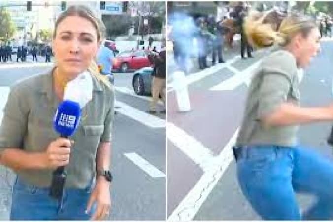 Australian reporter hit by nonlethal round during live report from LA immigration protests