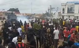 Benue killings: Police teargas protesters