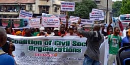 Civil society groups protest in Lagos over Okun Ajah land dispute, demand release of detained member