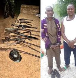6 Brigade troops nab two for illegal arms possession, recover weapons