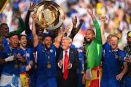 Donald Trump crashes Chelsea’s trophy celebrations as they lift the Club World Cup