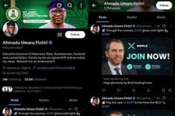 Hours after promoting meeting with Chief of defence staff, Adamawa Gov Fintiri loses X account to hackers