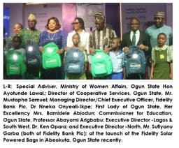 Fidelity Bank launches solar powered bags for school children