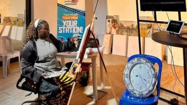 Nigerian lady completes 168-hour paint-a-thon in world record bid