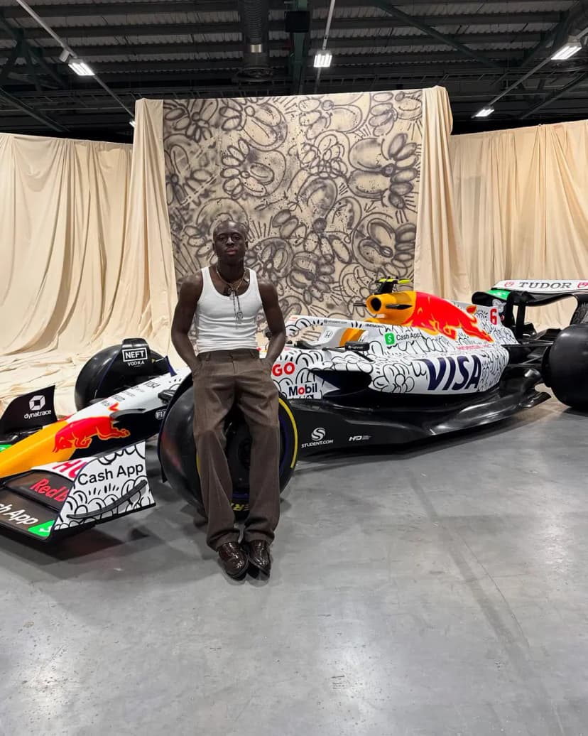 Meet Olaolu Slawn, first artist in the world to have his artwork on an F1 race car