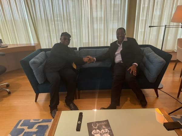 Akpabio breaks silence on rumoured illness, meets Gbenga Daniel in London