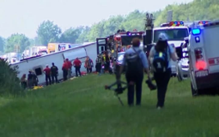 Tragedy as tour bus with about 50 passengers crashes in US
