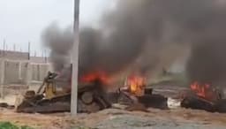 Protesters burn excavators, block airport road over land dispute in Rivers