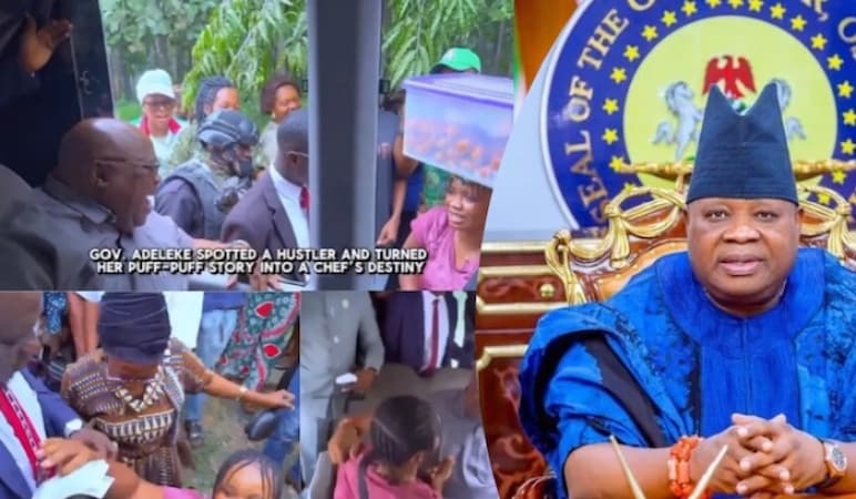 Governor Adeleke dramatically changes life of puff-puff seller, appoints her Government House Chef