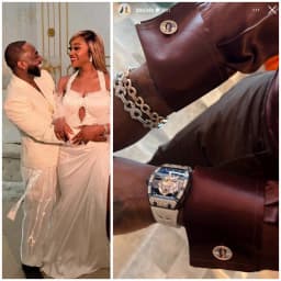 Davido pays tribute to late son Ifeanyi with custom cufflinks at Miami wedding