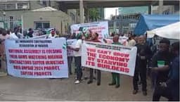 Indigenous contractors protest unpaid funds, block Finance Ministry gate