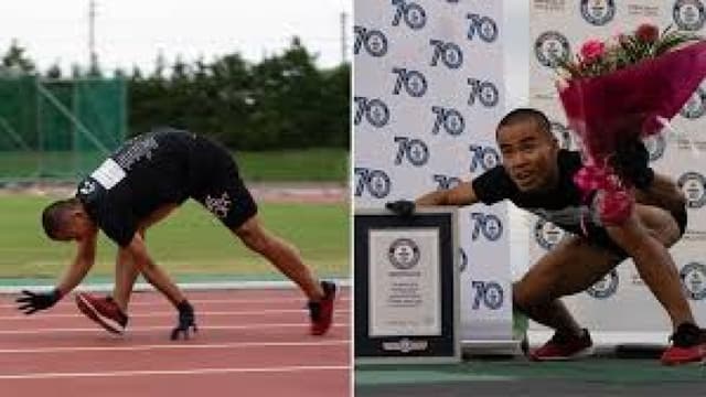 Man runs 100m on all fours in blistering time after studying way animals move