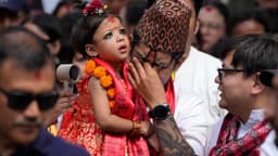2-year-old girl chosen in Nepal as new living goddess worshipped by both Hindus and Buddhists