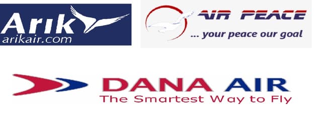 Air Peace, Dana Air, and Arik Air struggle with soaring costs, many Nigerians unable to afford airfares