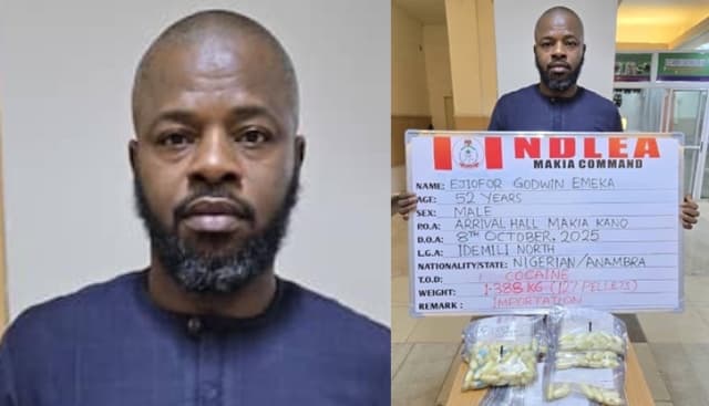 NDLEA arrests businessman at Kano Airport after excreting 127 wraps of cocaine