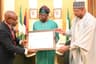 Tinubu receives Nigerian scholar, Prof. Ademola Adenle, winner, inaugural world academy of aciences?M.S. Swaminathan award for food and peace