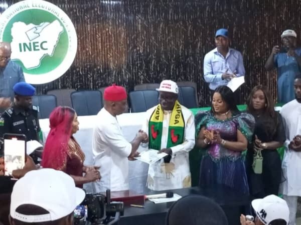 Anambra poll: INEC presents certificate of return to Soludo
