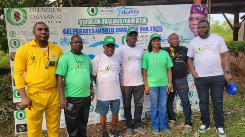 World Diabetes Day: Obasanjo leads walk to promote healthy living