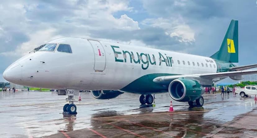 JUST IN: Enugu Air in near mishap, plane stuck as nose gear fails during landing