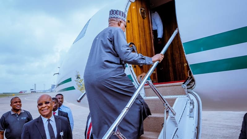 Shettima departs South Africa to represent Tinubu at AU-EU summit in Angola