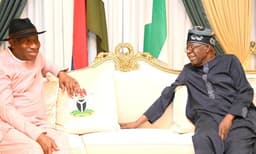 Tinubu receives Jonathan at Aso Villa after Guinea-Bissau trip