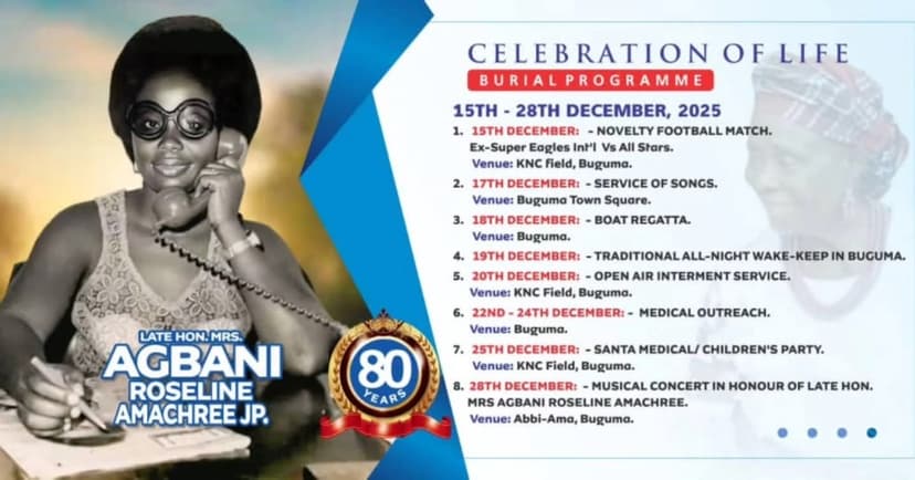 Ojukaye rolls out free medical outreach, football match, others for octogenarian mother’s burial