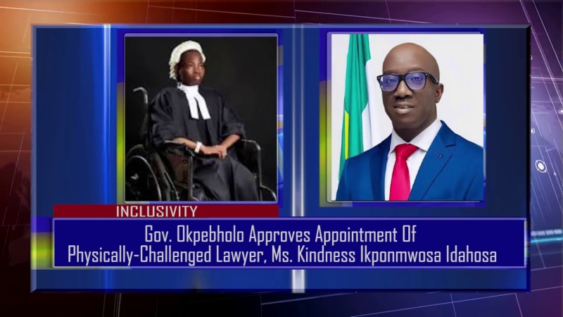 Edo governor appoints visually-impaired lawyer as law officer