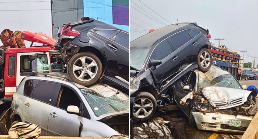 Truck rams into two cars on Otedola Bridge