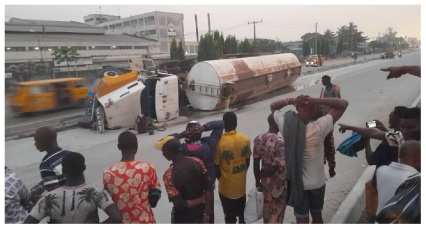 Two killed as tanker collides with motorcycle in Lagos