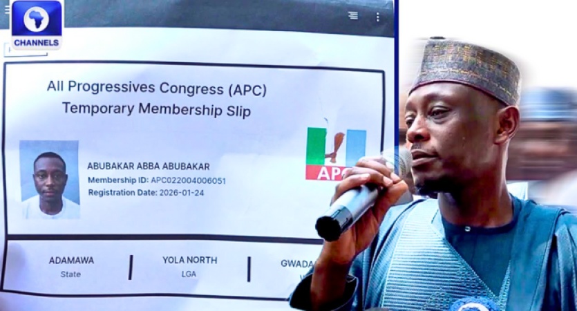 Atiku’s Son, Abba, formally joins APC in Adamawa