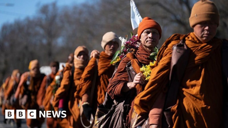 Buddhist monks' 108-day Walk for Peace set to end in Washington DC 