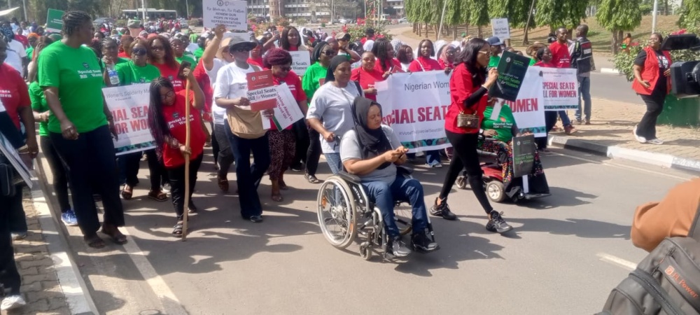 Women protest at National Assembly, demand passage of special seats bill
