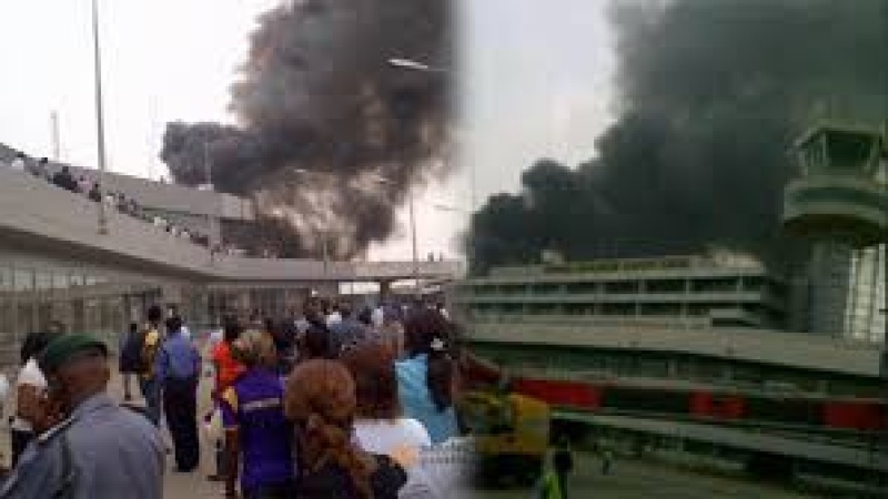 BREAKING: Fire outbreak at Murtala Mohammed Airport Lagos