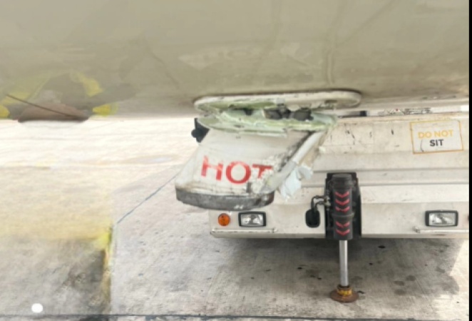Jet blast damages aircraft at Lagos airport