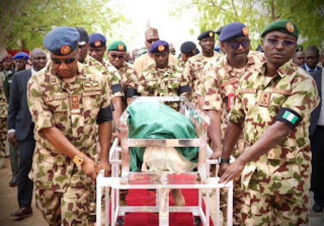 Military buries Army General, other Soldiers killed by Boko Haram (Pictures)