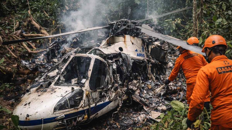 Eight Killed As Helicopter Crashes In Indonesia’s West Kalimantan