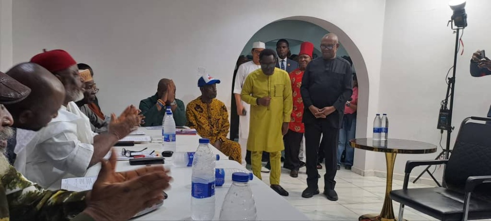BREAKING: Obi arrives NDC Headquarters for screening as 2027 Presidential Candidate