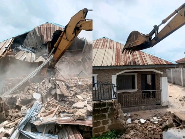 BREAKING: Oyo govt demolishes building used by kidnappers of Adelabu’s sister, sons