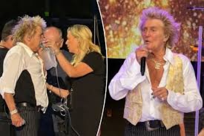 Rod Stewart halts gig to grab oxygen after nearly collapsing on stage 