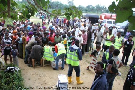 Princewill storms Rivers flood relief camps with truckloads of materials