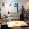 Governor Godswill Akpabio (standing) during a condolence visit to the Governor of Gombe State, Alhaji Ibrahim Hassan Dakwambo, at Government House, Gombe on Thursday, January 9, 2014.