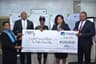 L-R: Head of Savings, Fidelity Bank Plc, Janet Nnabuko; Regional Bank Head (RBH), Apapa & Chairman, Promo Committee, Fidelity Bank, Obaro Odeghe;, two million naira winner, Damilola Emmanuel Olufemi; Executive Director, Lagos & South-West, Nneka Onyeali-Ikpe; Divisional Head, Retail Bank, Fidelity Bank, Richard Madiebo at the prize presentation ceremony of the Fidelity Get Alert In Millions promo held in Lagos on Tuesday 25th, October, 2016.